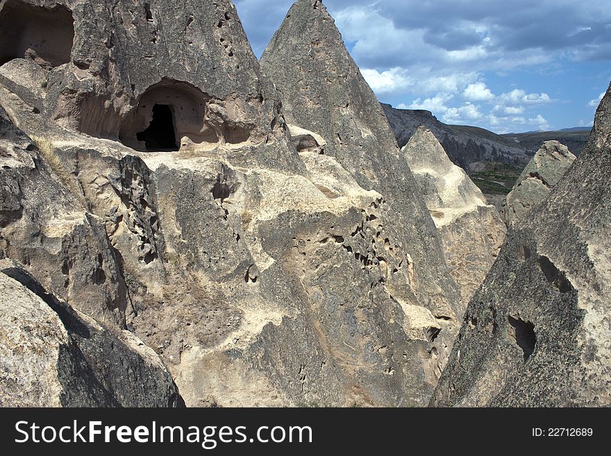 Cave houses (Fairy Chimneys) in Cappadocia, Turkey