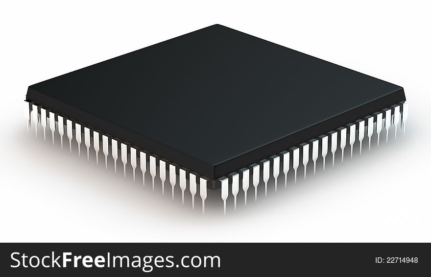 Computer chip isolated on white background. Computer chip isolated on white background