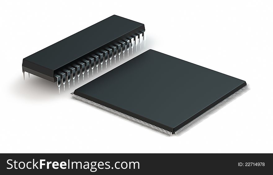 Computer chips isolated on white background. Computer chips isolated on white background