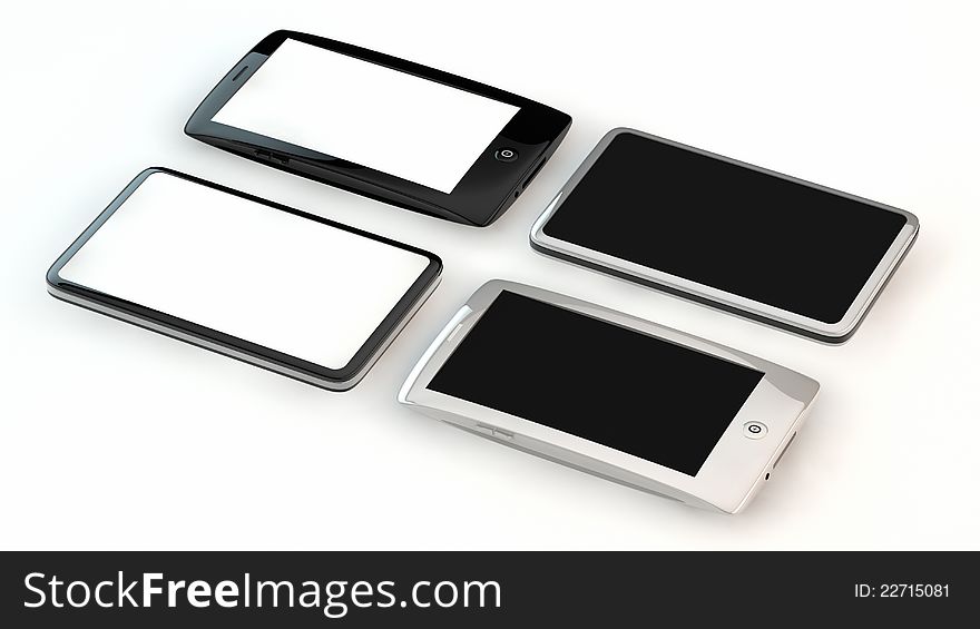 Smart phones on white background