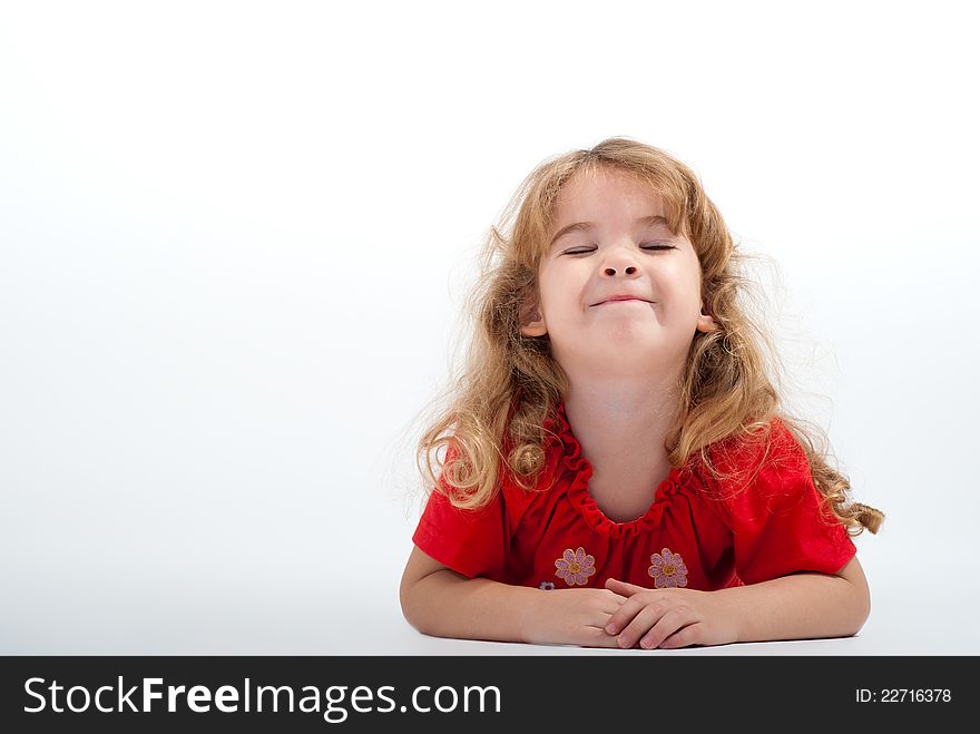 Girl with blond hair posing