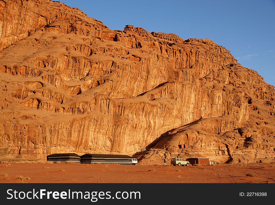 Tended camp in Wadi Rum desert, Jordan