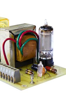 Old Electronic Board Using Triratron (vacuum Tube) Royalty Free Stock Photography Old Electronic Board Using Triratron (vacuum Tube) Royalty Free Stock Photography