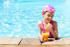 Little Girl At Swimming Pool Stock Photos Little Girl At Swimming Pool Stock Photos