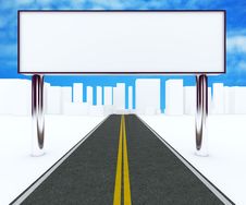 Billboards On The Road To City Royalty Free Stock Photo