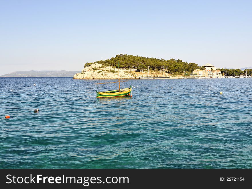 Panorama of Port in Makarska, Croatia