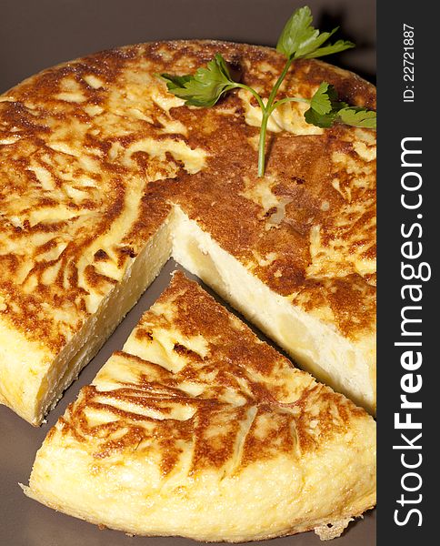 Delicious Spanish omelette with onions. Delicious Spanish omelette with onions