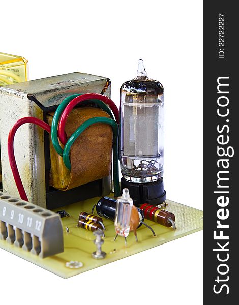 Old electronic board using triratron (vacuum tube)