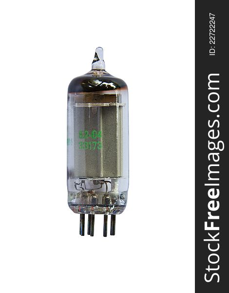 A triratron or vacuum tube, isolated on white background