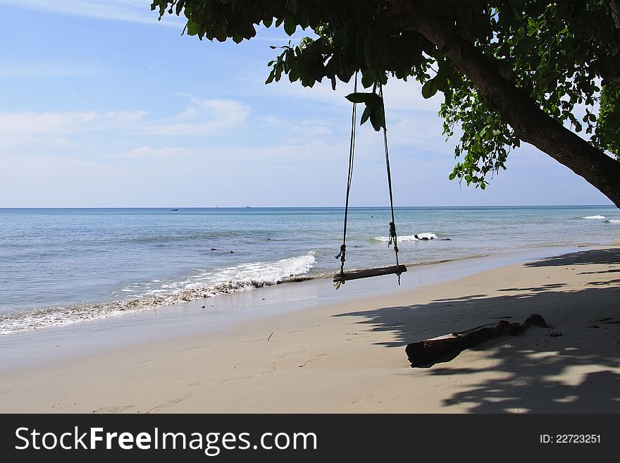 Swing On A Tree On The Beach