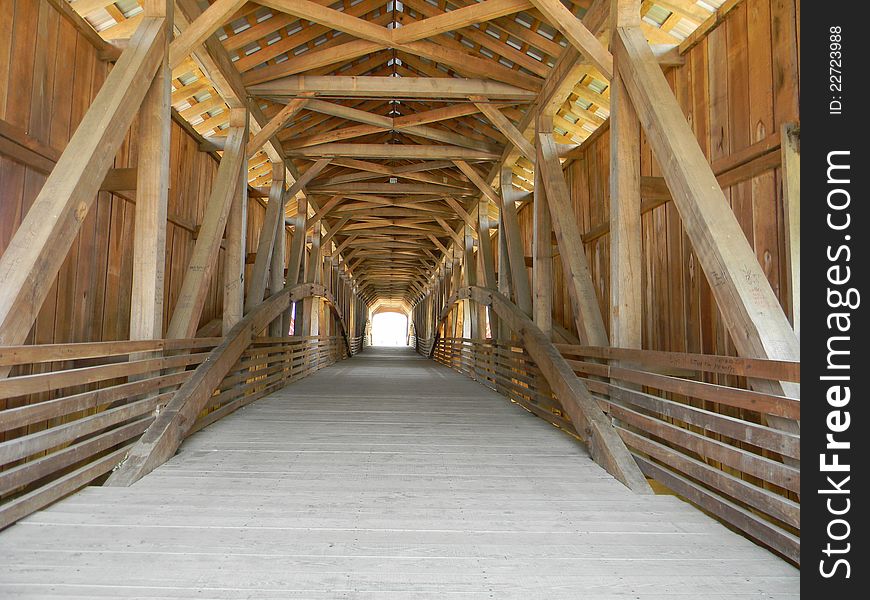 Inside of a covered bridge somewhere in Indiana. Inside of a covered bridge somewhere in Indiana