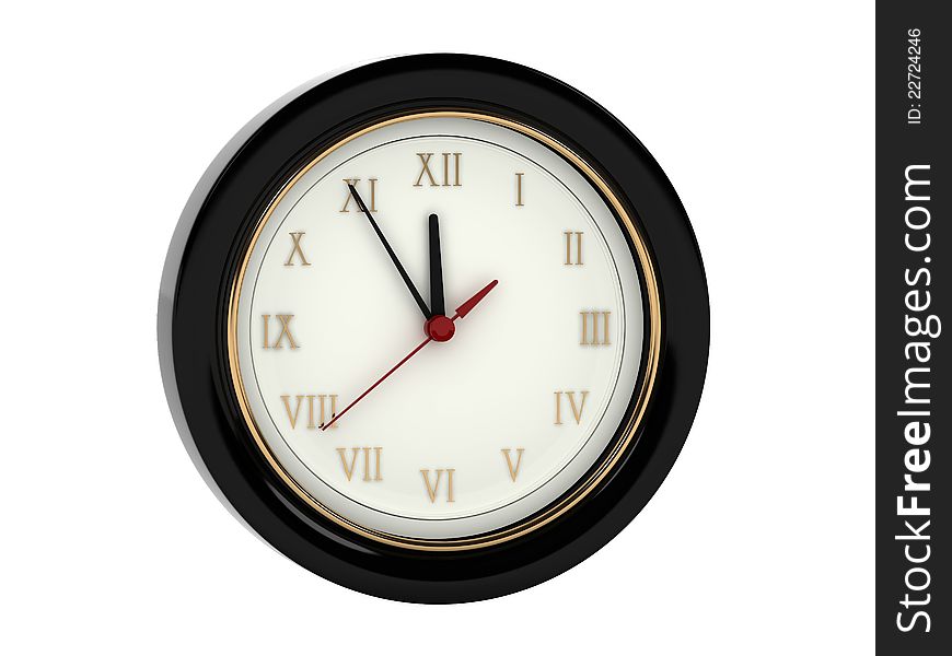 The image of black wall clock on white background