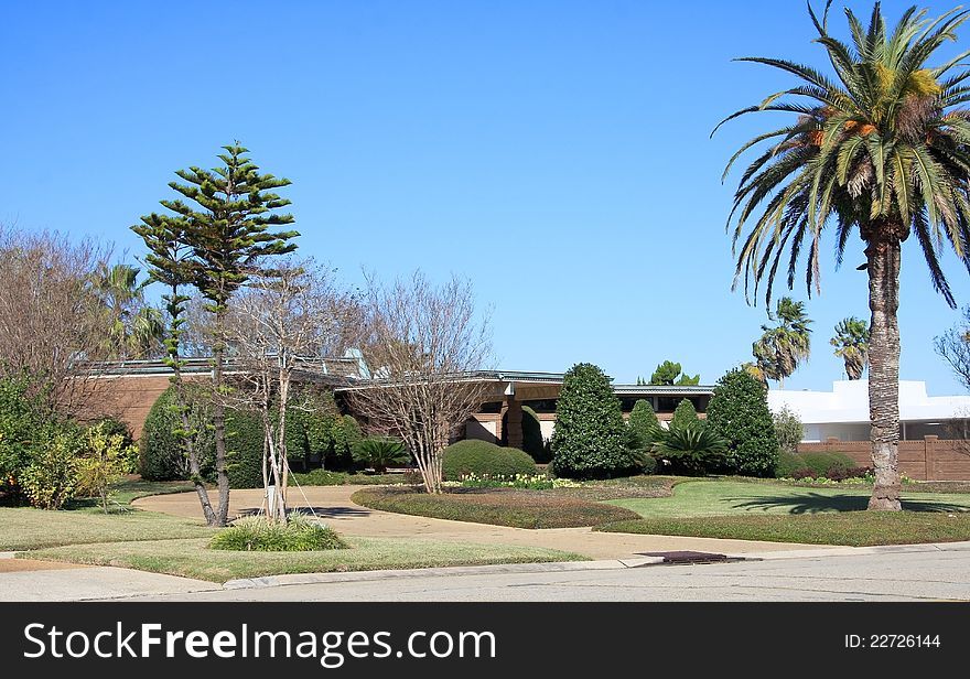 This is garden in front of a house in USA. This is garden in front of a house in USA.