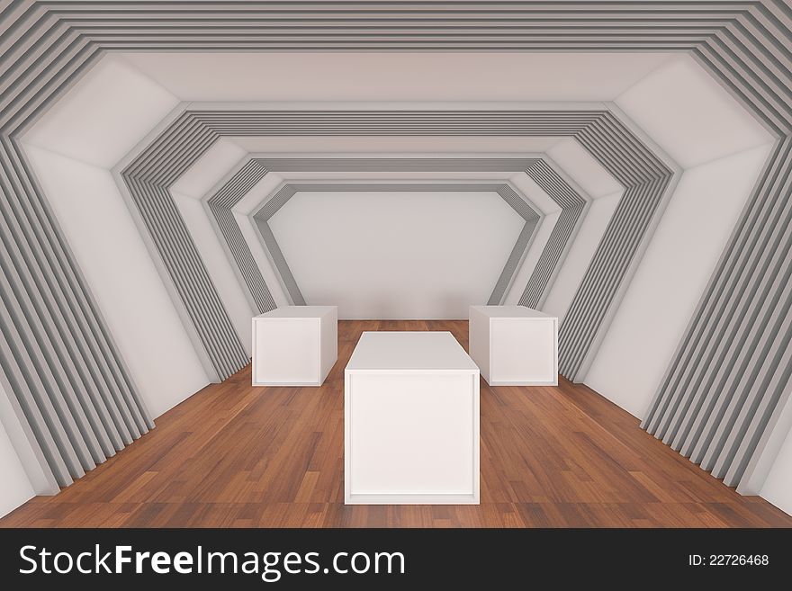 Hall Ways Room with Blank Boxes