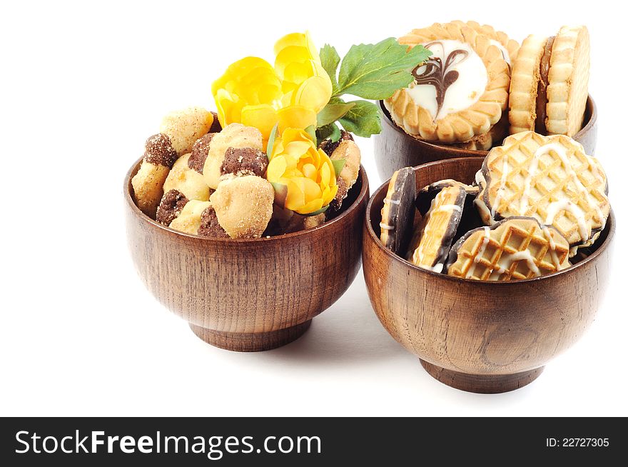 Cookies assortment , on a white background. Cookies assortment , on a white background