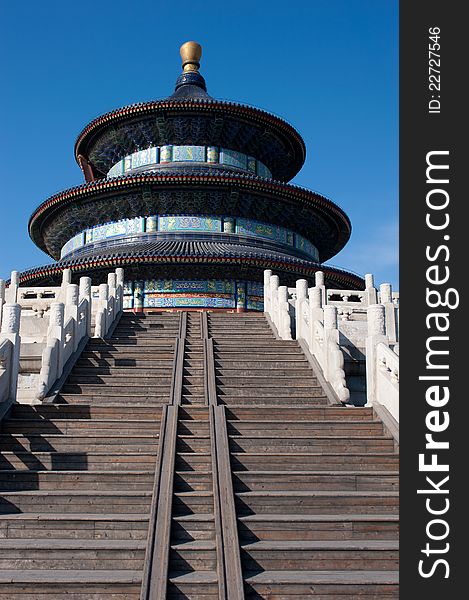 Stairs leading up the Temple of Heaven in Beijing, China