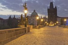 Charles Bridge At Dawn (Prague) Stock Image Charles Bridge At Dawn (Prague) Stock Image