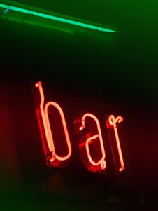 Neon Bar Signboard Royalty Free Stock Photography Neon Bar Signboard Royalty Free Stock Photography