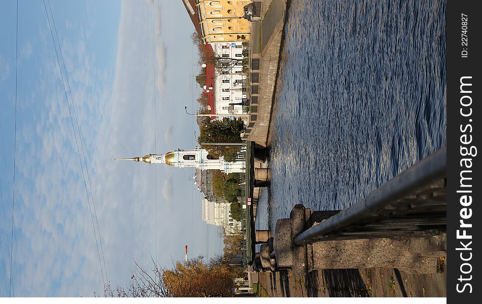 Autumn day in St. Petersburg on the waterfront