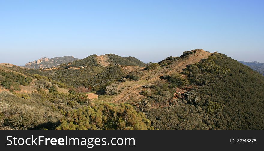 View of the Santa Monica Mountains, California. View of the Santa Monica Mountains, California