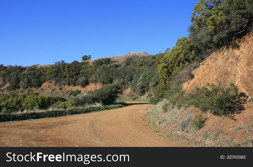 Dirt road in the Santa Monica Mountains, California. Dirt road in the Santa Monica Mountains, California