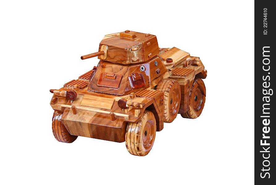A Wooden Model of a Ferret Armoured Scout Car. A Wooden Model of a Ferret Armoured Scout Car.