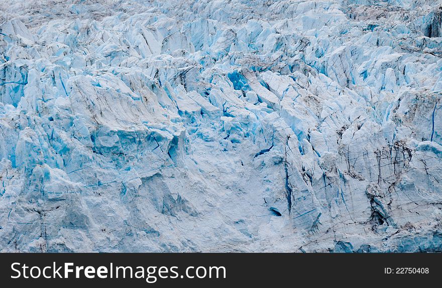 Alaskan Glaciers blue ice overview