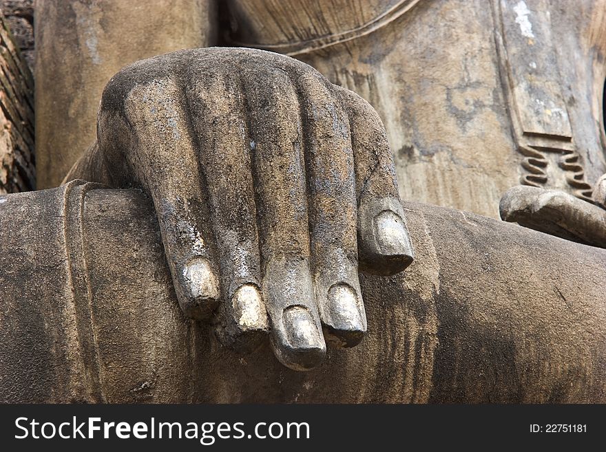 Hand-old Buddha statues monuments. Hand-old Buddha statues monuments