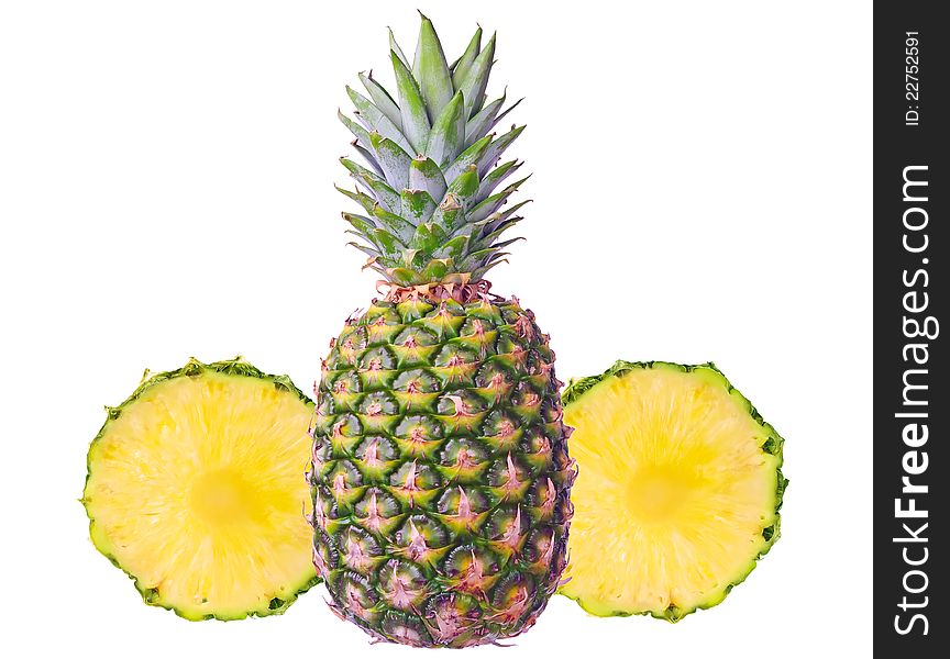 Pineapple with two slices
