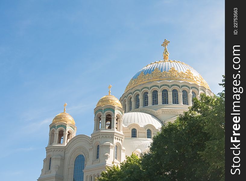 St. Nicholas Naval Cathedral, located at Yakornaya Square, Kronstadt. Russia. St. Nicholas Naval Cathedral, located at Yakornaya Square, Kronstadt. Russia