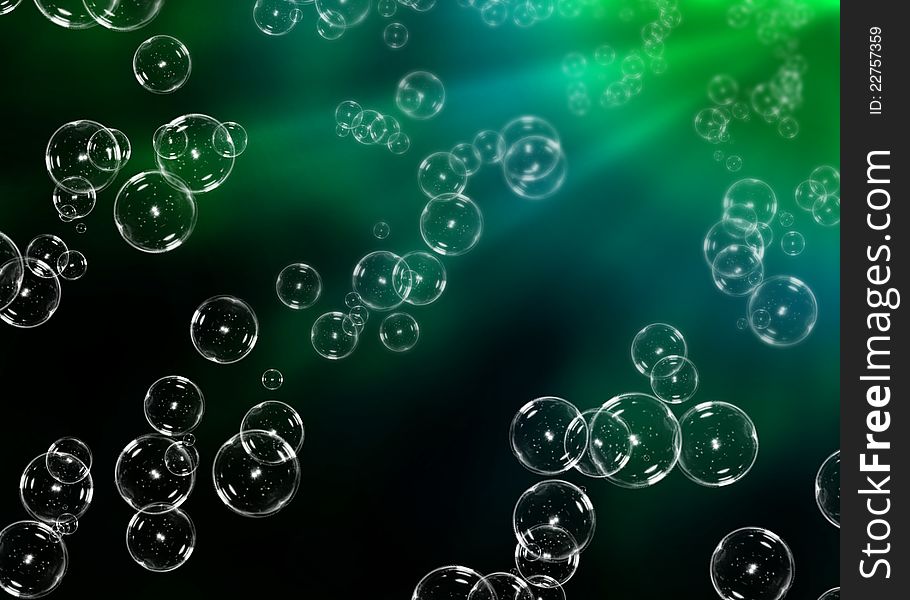 Abstract background of water with bubbles