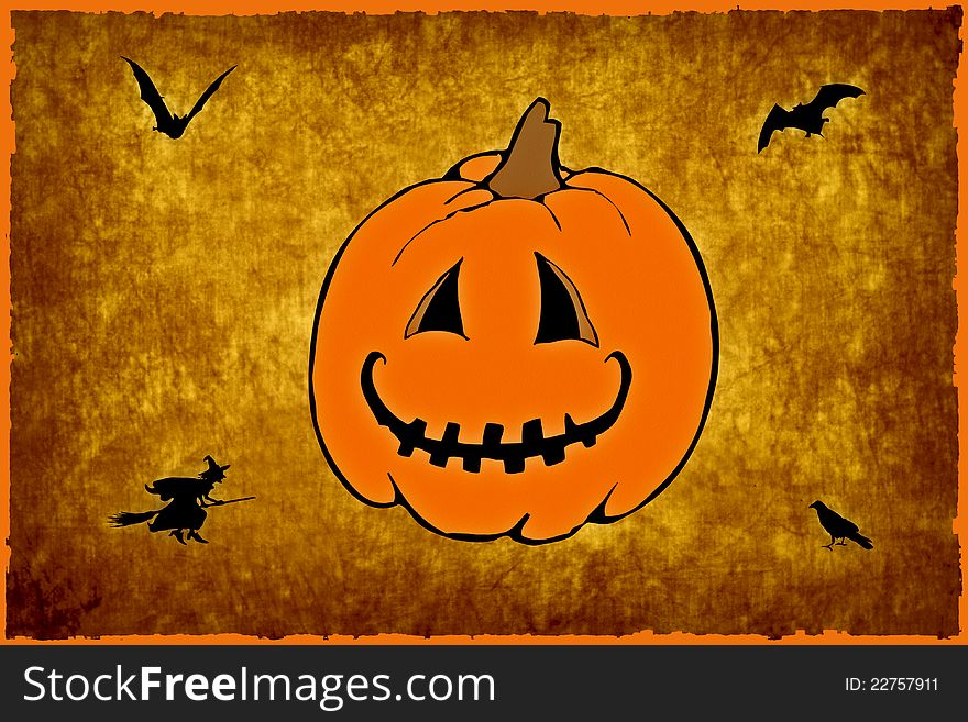 Smiling pumpkin halloween background illustration. Smiling pumpkin halloween background illustration