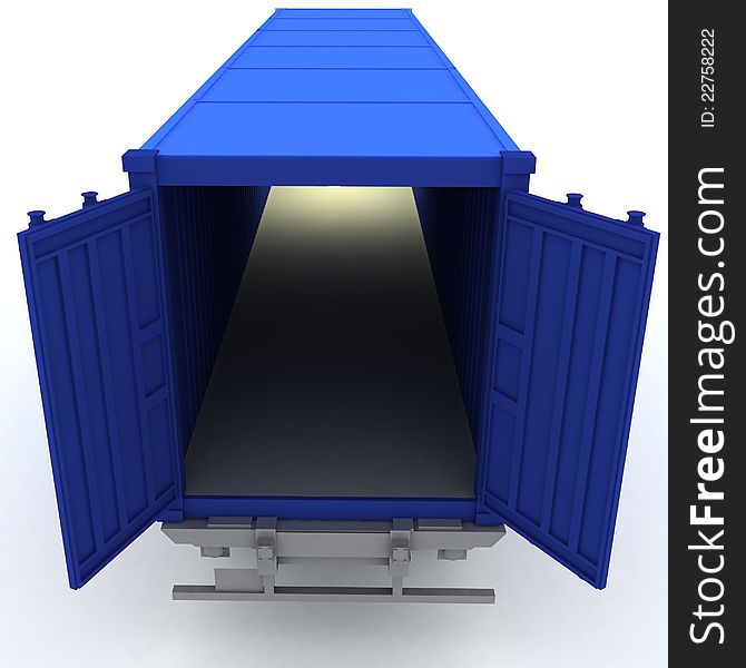 Container on white backgraund. 3d rendered illustration