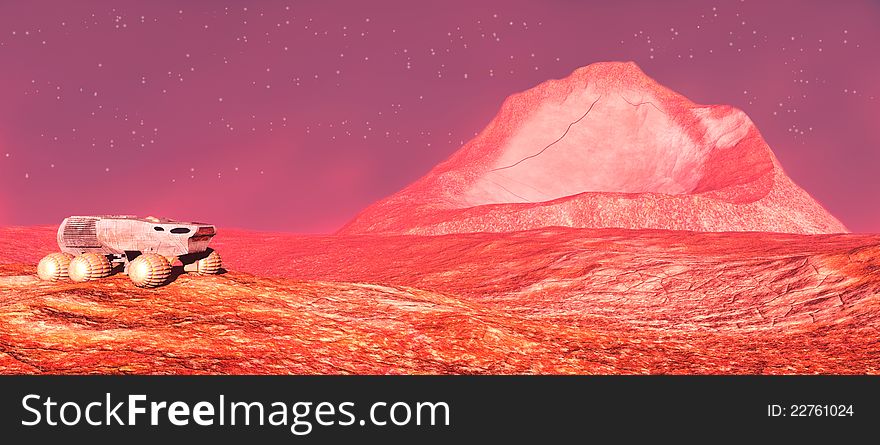 The cross-country vehicle image on a planet Ð¼Ð°Ñ€ÑÐµ Mars