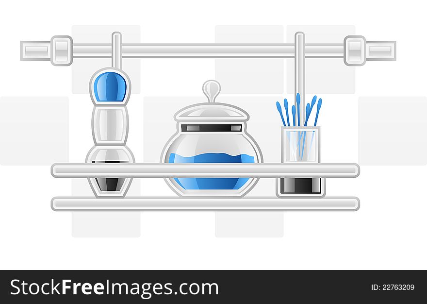 Vector illustration of hygiene items on white background. Vector illustration of hygiene items on white background