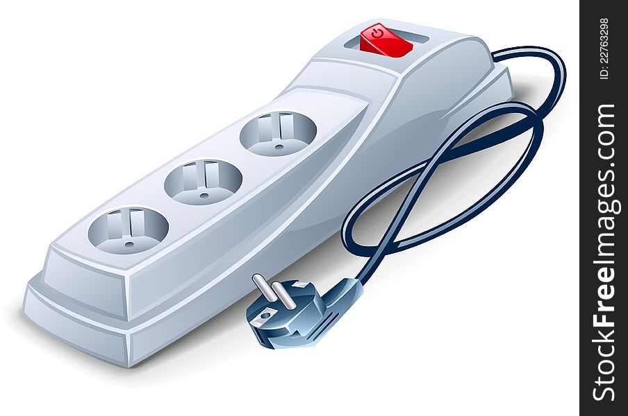 Vector illustration of outlet on white background