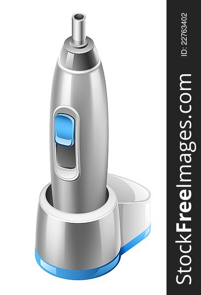 Vector illustration of trimmer for nose and ears on white background