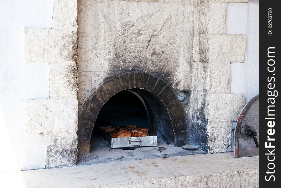 Stone oven.