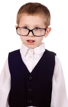 Portrait Of A Boy With Glasses Royalty Free Stock Photos