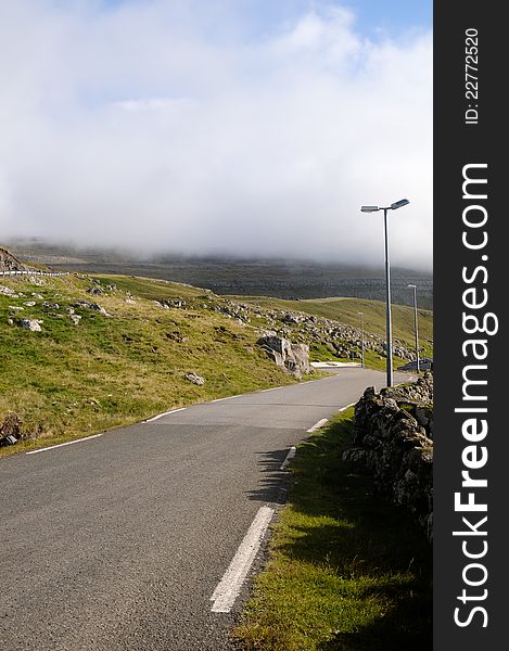 Road in Faroe Islands, from Torshavn to Kirkjubour