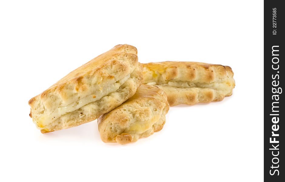 Pastry With Curd On A White Background