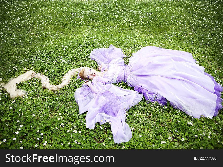 The beautiful girl in a dress