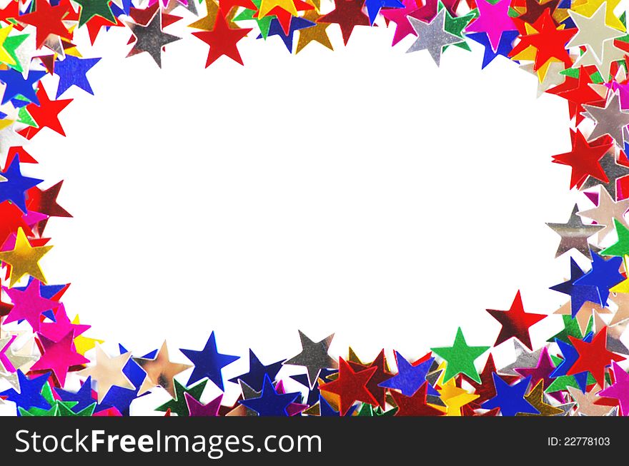 Star Shaped Confetti Of Different Colors Frame