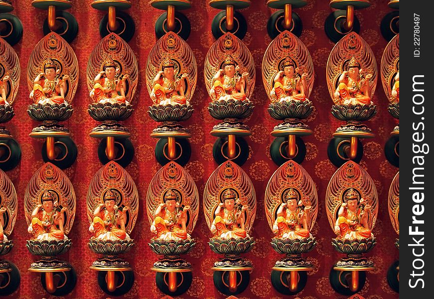 Guan Yin in chinese temple shown a faith of budhist.