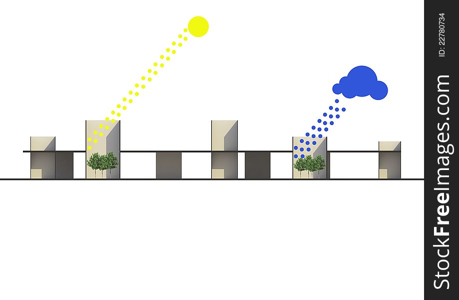 A concept of weather related with architecture.