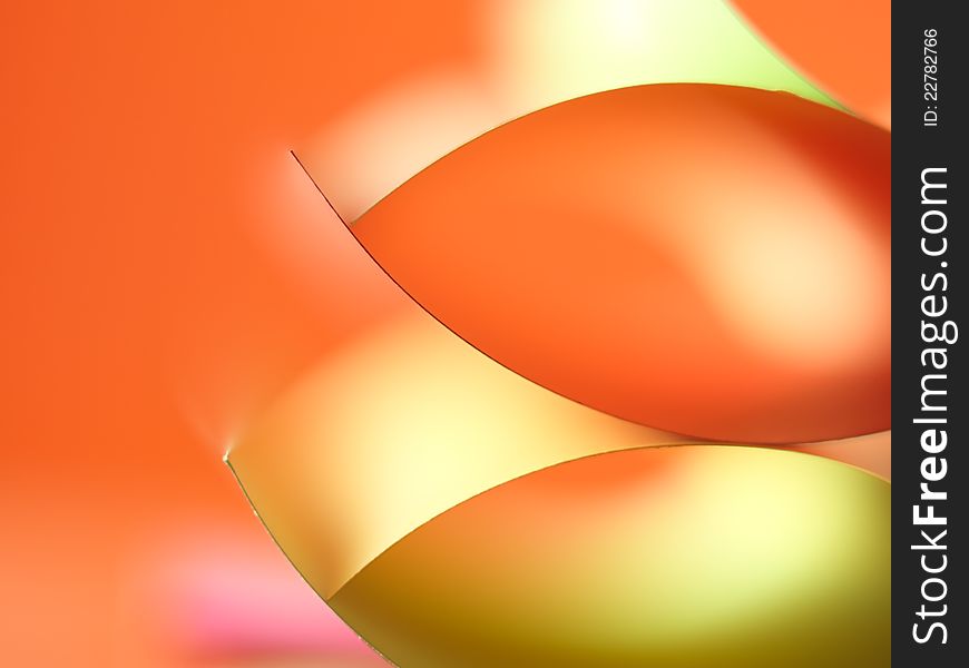 Abstract colored paper  on orange background