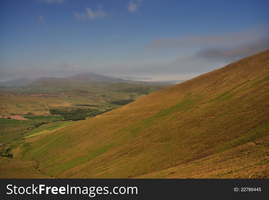 A pic taken from the top of The Kerries,a range of mountains near Tralee,County kerry,ireland. A pic taken from the top of The Kerries,a range of mountains near Tralee,County kerry,ireland