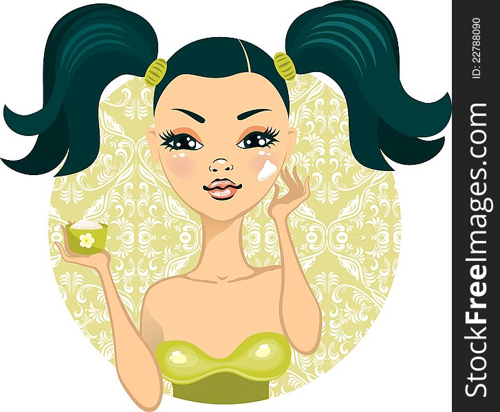 Pretty Girl With Make Up In Vector