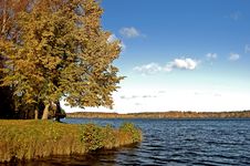 Landscape With Lake In An Autumn Sunny Day Stock Photos Landscape With Lake In An Autumn Sunny Day Stock Photos