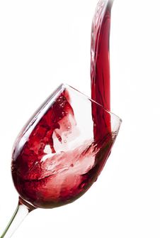 Red Wine Pouring Into Glass Royalty Free Stock Photo